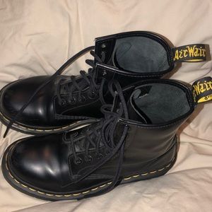 Dr. Martens 1919 10-Eye Steel Toe Boots, Black.